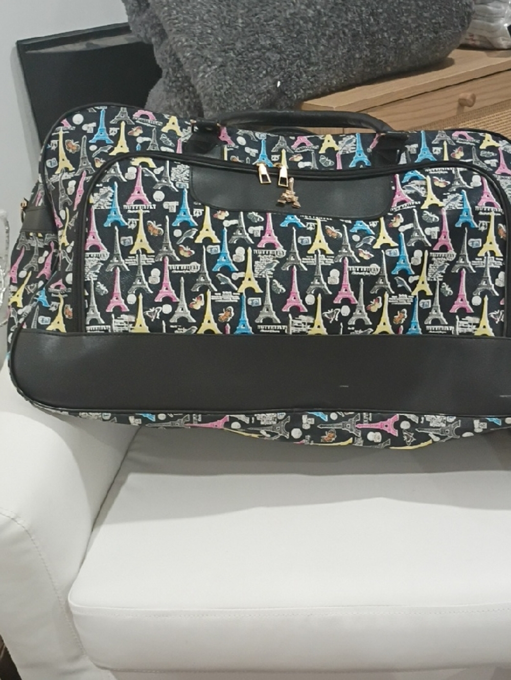 Stylish Multicolor Eiffel Tower Travel Tote Bag